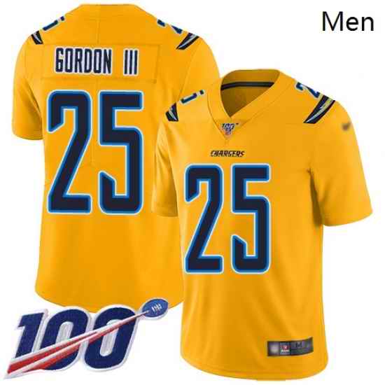 Chargers 25 Melvin Gordon III Gold Men Stitched Football Limited Inverted Legend 100th Season Jersey